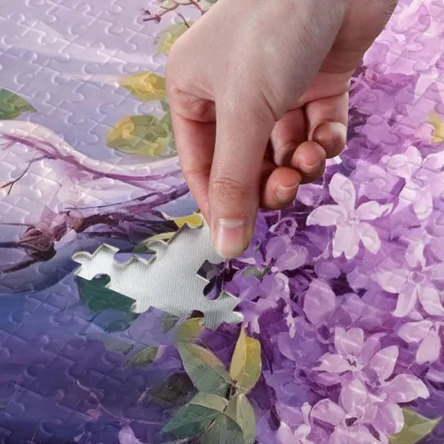 Vista 4 de Purple Flower Jigsaw Puzzles 500 Pieces for Adults with Mesh Storage Bag 2011817