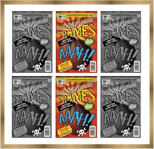 Vista 96 de Marco de cómic negro con alfombrilla negra para cómics de la Edad Dorada