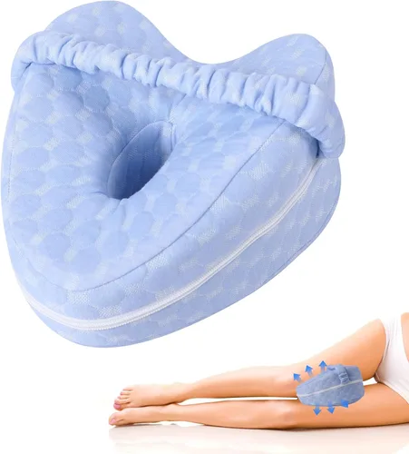 Vista 9 de Almohada de rodilla para personas que duermen de lado, almohada para aliviar el dolor de ciática, cadera y espalda con correa ajustable, almohada