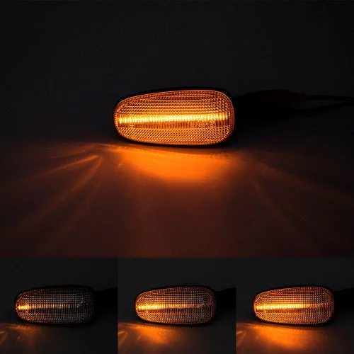 Vista 3 de Luces de marcador laterales LED ámbar secuenciales para Cadillac STS DTS Escalade 2005-2011 Lente transparente Led Guardabarros delantero repetidor