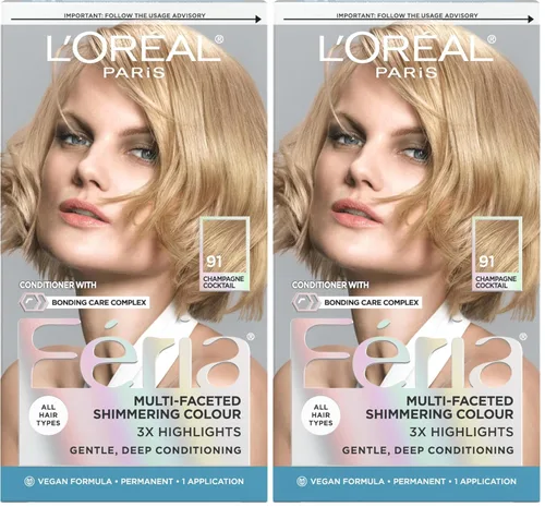 Vista 35 de L'Oreal Paris Feria - Tinte permanente brillante multifacético para el cabello, tinte de alta intensidad para reflejos 3X, 10 negro azabache
