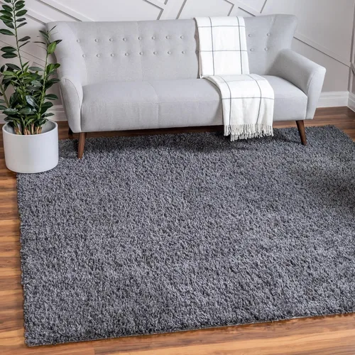Vista 471 de Unique Loom Colección Davos Shag - Alfombra Lino