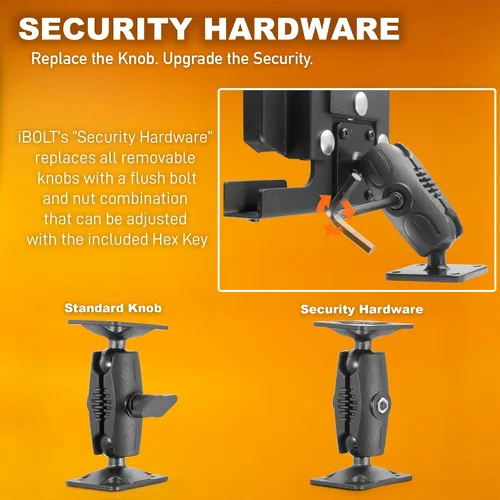 Vista 6 de iBOLT TabDock LockPro 0.984 in (1 pulgada) Bizmount - Soporte de base de taladro industrial resistente con bloqueo de metal para todas las tabletas