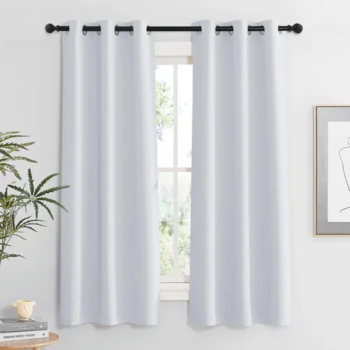 Vista 103 de RYB HOME - Cortinas para armario de 36 pulgadas, cortinas para oscurecer la habitación con ojales resistentes a la oxidación, cortinas de Aqua