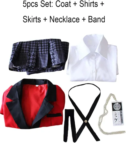 Vista 6 de Disfraz de anime de Yumeko Jabami, conjunto completo de uniforme escolar para fiestas de cosplay