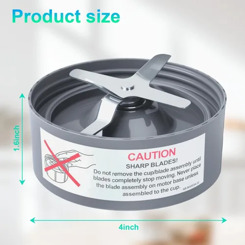 Vista 6 de Cuchilla extractora de repuesto, compatible con licuadora NutriBullet 600 W/900 W de la serie Pro con juntas de sellado de goma de silicona de grado