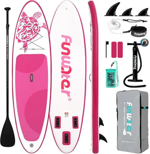 Vista 17 de FunWater Tabla de remo inflable de 11 pies y 10 pies 6 pulgadas con accesorios de tabla de remo de SUP de alta calidad, cubierta de EVA