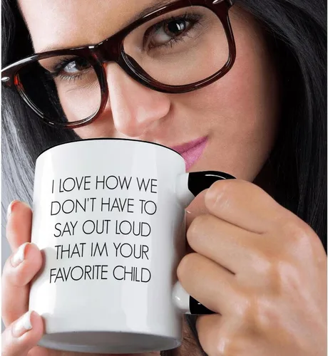 Vista 2 de 3dRose I Love How We Don't Have to Say Out Loud I'm Your Favorite Child - Taza de dos tonos, 11 onzas, color negro