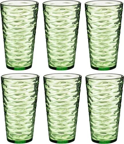 Vista 8 de Vasos de plástico de 20 onzas, vasos de acrílico de alta calidad, juego de 6 vasos transparentes reutilizables, apilables, sin BPA, a prueba