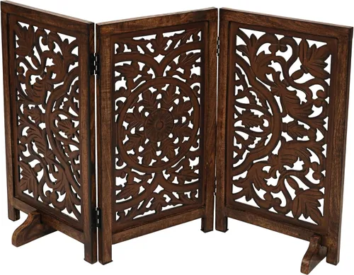 Vista 3 de Puerta independiente para mascotas para perros, puerta plegable de madera para perros para casa, puerta interior para perros para escaleras