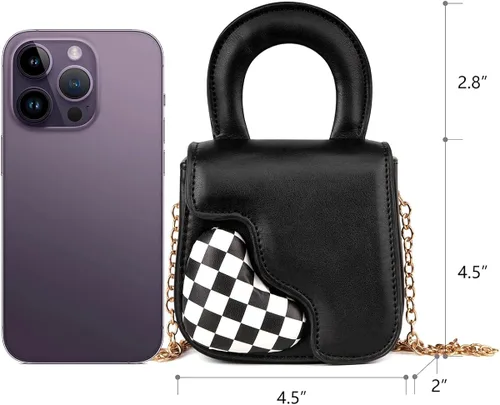 Vista 2 de Milan Chiva Cute Top Handle Shoulder Handbag for Women, Crossbody Clutch Purse with Chain