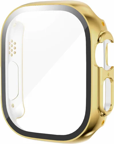 Vista 16 de Estuche duro mate para Apple Watch Series 7 8 9 41mm, protector de pantalla de vidrio templado, estuche con cobertura completa, amortiguador a