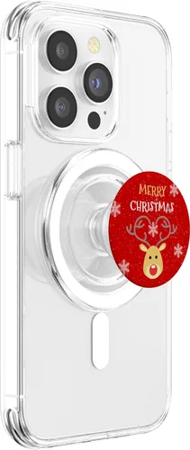 Vista 3 de Lindo reno de Feliz Navidad - PopSockets MagSafe PopGrip para iPhone