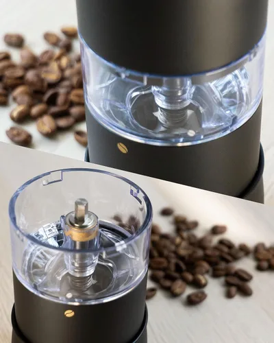 Vista 4 de PALICO GrindTech PREM - Molinillo de café eléctrico recargable portátil, base de carga inalámbrica con tipo C, 20 rebabas cónicas SUS