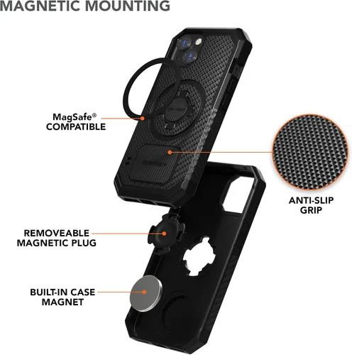 Vista 4 de Rokform - Funda para iPhone 13, Serie Resistente, Compatible con Doble Imán Plus MagSafe, Equipo Protector Magnético de Apple, Funda para iPhone