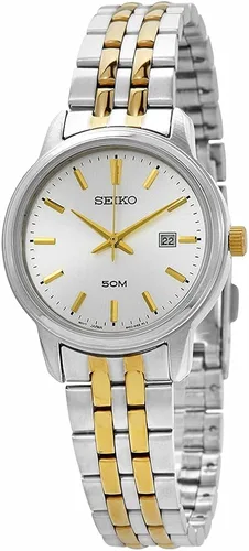 Vista 5 de Seiko SUR661 reloj de cuarzo japonés de acero inoxidable plateado para mujer