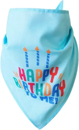 Vista 6 de Juego de sombreros y bufandas bandana para cachorros y gatos con velas coloridas azules para pequeños animes, suministros de fiesta de cumpleaños