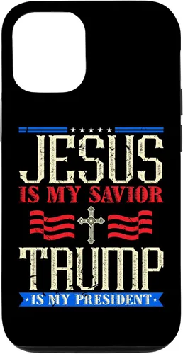 Vista 11 de iPhone 12 mini Jesús Is My Saviour Trump Is My President Pro Trump Estuche de regalo