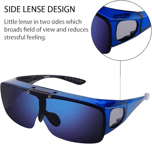 Vista 5 de TINHAO Gafas de sol polarizadas para hombre con lentes espejadas, talla única