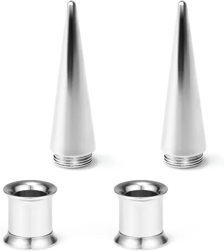 Vista 2 de Ruifan Unisex 2 en 1 Acero Inoxidable Tornillo Ajuste Intercambiable Taper Piercing Oído Túnel Camilla Expansor Calibre 6G 4G 2G 0G 00G