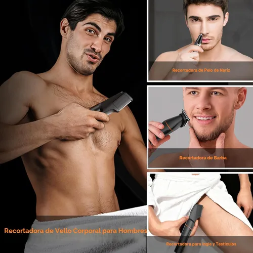 Vista 5 de MAXGROOM - Afeitadora de vello corporal para hombre, afeitadora resistente al agua para la ingle, testículos y bolas, kit de aseo eléctrico sin