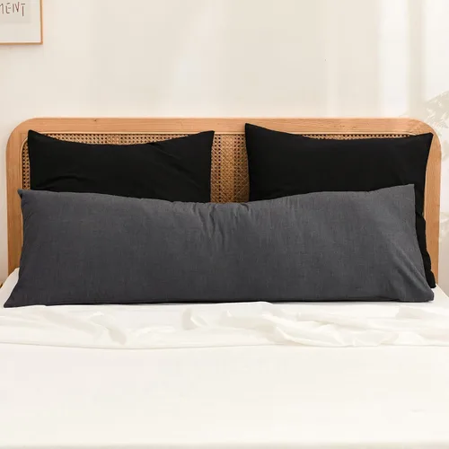 Vista 8 de BESTOUCH 100% Algodón Lavado Funda de Almohada para Cabello y Piel, Sensación de Lino, Suave, Cómoda, Transpirable, Juego de 2 Fundas de Almohada