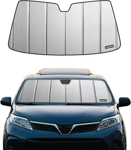 Vista 9 de Pigenius Parasol para parabrisas Toyota Sienna 2015-2020, acabado plateado metálico