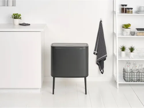 Vista 7 de Brabantia Bo Cubo de Basura - 1 x Cubo Interior de 9.5 Galones (Gris Confiado) Cubo de Basura/Reciclaje, Compartimento Extraíble + Bolsas Gratis