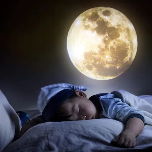Vista 7 de Proyector de Luz Nocturna de Luna Sin Decoloración, Lámpara de Luna con Alimentación USB, Proyector de Luz Nocturna de Ambiente Romántico