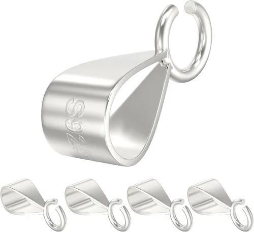 Vista 7 de OHINGLT Bails de Plata de Ley 925 para Fabricación de Joyas con Aro Abierto, Cierre de Colgante de Collar Deslizante, Clips de Pulsera con Cierre
