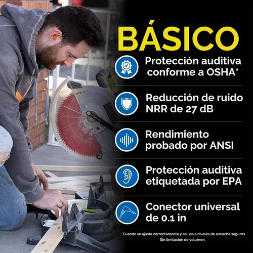 Vista 8 de Tapones para orejas/audífonos – 1.ª generación (naranja) Plugfones