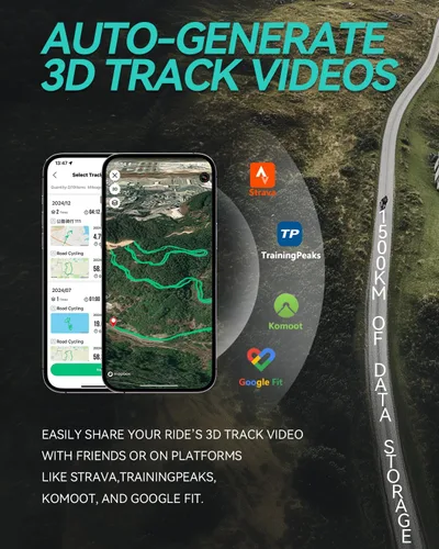 Vista 9 de Computadora de bicicleta L3 GPS inalámbrica, pantalla de 2.6 pulgadas, velocímetro de bicicleta Bluetooth ANT+, IPX7 impermeable, retroiluminación