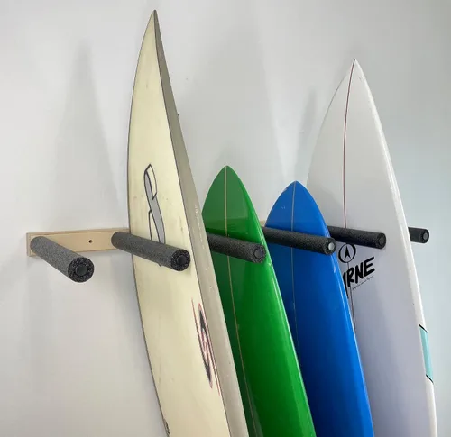 Vista 2 de Estante de almacenamiento vertical para tablas de surf - Capacidad para 5 tablas
