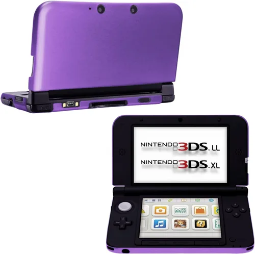 Vista 5 de OSTENT Carcasa de metal duro antigolpes para Nintendo 3DS XL LL morado