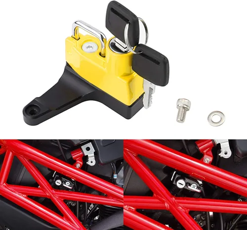 Vista 9 de GUAIMI Bloqueo de casco de motocicleta Cerradura de seguridad antirrobo para Ducati Monster 696/796 todos los años Montser 1100 2009-2010