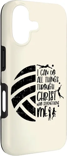 Vista 3 de I Can Do Things Through Christ Volleyball Christian Gift Case for iPhone 17