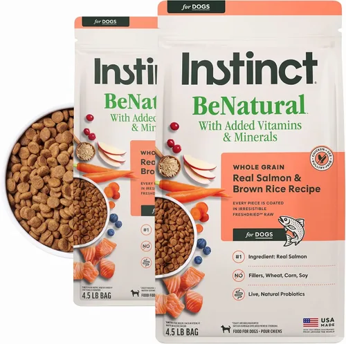 Vista 14 de Instinct Be Natural, alimento seco natural para perros, croquetas con recubrimiento crudo - pollo real y arroz integral, bolsa de 4.5 lb