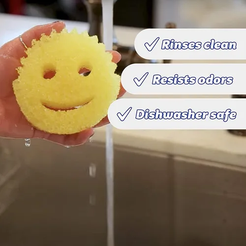Vista 7 de Scrub Daddy Esponja – Aroma Fresco de Limón – Esponja Multiusos para Platos Sin Rayones – Sin BPA y Fabricada con Espuma de Polímero – Esponja