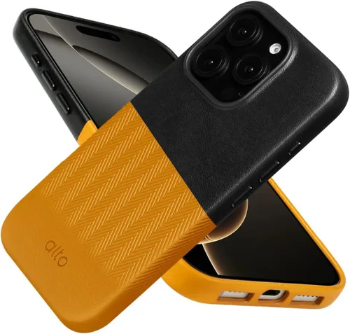 Vista 13 de alto Funda para teléfono compatible con iPhone 15 2023 y MagSafe, funda magnética de cuero italiano, funda protectora contra caídas de la serie Clop