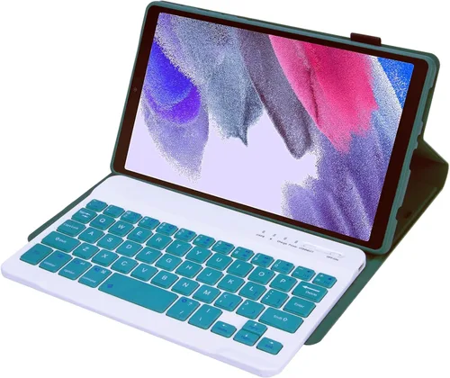 Vista 3 de Funda con teclado para Samsung Galaxy Tab A7 Lite 8.7" 2021, color verde oscuro