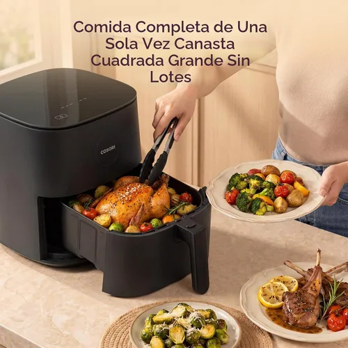 Vista 5 de Cosori Air Fryer Pro LE 5 cuartos de galón, 9 en 1, revestimiento de cerámica, recordatorio de agitación, gris 7 presets with Reheat, Keep Warm