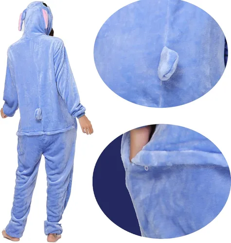 Vista 3 de Preferhouse Unisex Adult Pajamas Costume One Piece Flannel Halloween Cosplay Hooded Jumpsuit