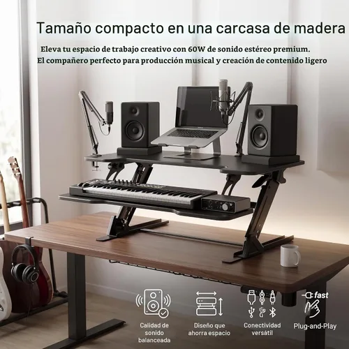 Vista 8 de Altavoces de computadora alimentados para PC de escritorio y Negro