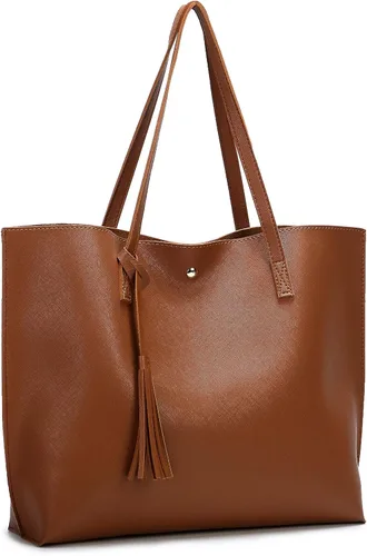 Vista 2 de Nodykka Women Tote Bags Top Handle Satchel Handbags PU Faux Leather Tote Bag with Tassel Shoulder Purse