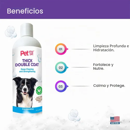 Vista 2 de Champú natural para perros para abrigos gruesos, 16 onzas