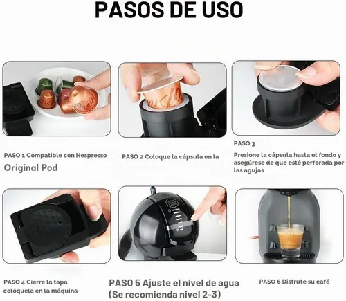 Vista 8 de Convertidor para máquina Dolce Gusto para preparar cápsulas de café Nespre**so, adaptador de Dolce Gusto a Nespre**so Compatible con: Dolce Gusto