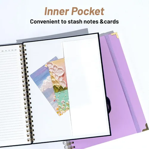 Vista 5 de Yoment Cuaderno de espiral de 8.5 x 11 pulgadas, cuadernos de tapa dura A4 para el trabajo, cuaderno con rayas universitarias, diario, cuadernos