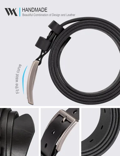 Vista 4 de WOLFANT Cinturón de cuero de grano completo de 1.5" para hombre, 100% cuero sólido italiano real
