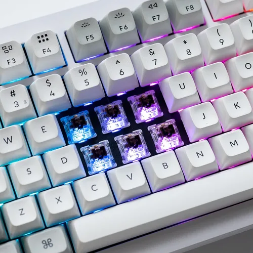 Vista 9 de Keychron Q1 Pro Teclado mecánico inalámbrico personalizado, QMKVIA programable de aluminio completo 75% diseño BluetoothRGB con cable