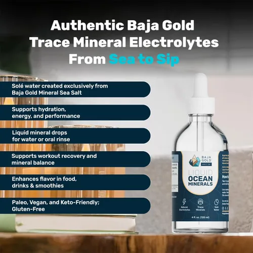 Vista 2 de Baja Gold - Gotas de minerales líquidos, Gary Brecka Choice, vidrio, 4 onzas líquidas